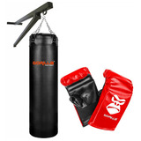  Kit Saco De Pancadas Boxe Suporte De Parede Luva Gorilla Cor Vermelho