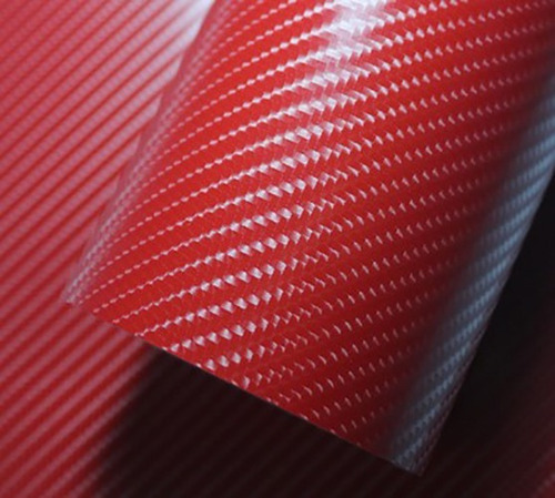 Envelopamento Automotivo Adesivo Carbono Vermelho 4d 1mx50cm