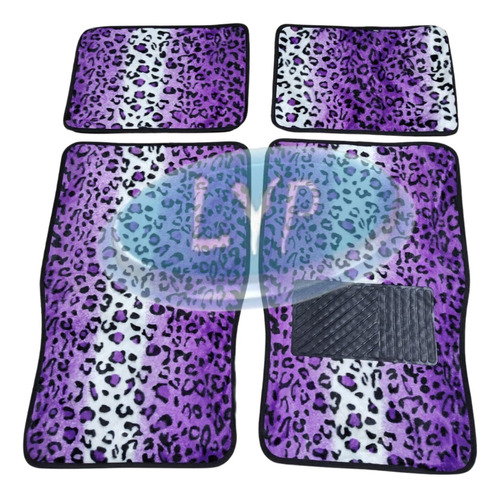 Cubre Alfombra Auto Mujer Femenino Animal Print 4 Piezas 