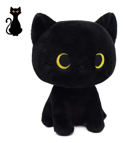 Juguete De Peluche Gato Negro Suave Divertido Para Niños