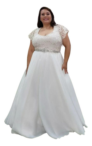 Vestido De Novia Largo Ideal Para Matrimonio Boda Civil Sn75