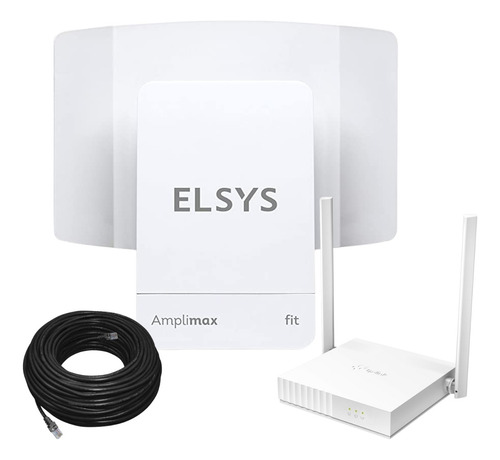 Kit Amplimax Fit 4g Internet Rural Elsys + Roteador E Cabo