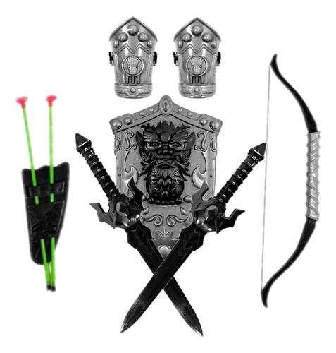 Espada Brinquedo Infantil Medieval C/ Escudo + Arco E Flecha