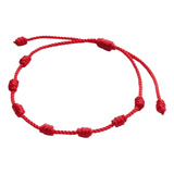 Pulsera Roja 7 Nudos De Proteccion, Ajustable,  Hecho A Mano