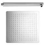 Ducha Inox Quadrada 30cm Slim 30x30 Com Braço E Acabamento