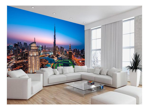 Papel De Parede Cidade Dubai Paisagem Por Sol 4m² Ncd250