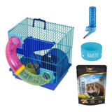 Gaiola Hamster Pequeno Pop Azul 2 Andares Completo - Azul