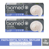 Pack 2 Pasta Dental Natural Anti Caries Biomed Calcimax 100g