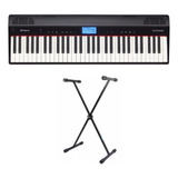 Teclado Roland Go Piano Go61p Com Bluetooth + Estante