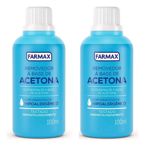 Farmax Acetona Removedor De Esmalte Hidratante 100ml 2 Unidades