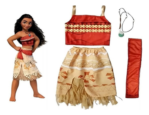 Fantasia Infantil Moana Menina Princesa Festas Aniversário