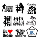 Adesivos Country Chapéu Cowboy Cowgirl Rodeio Peão Nelore