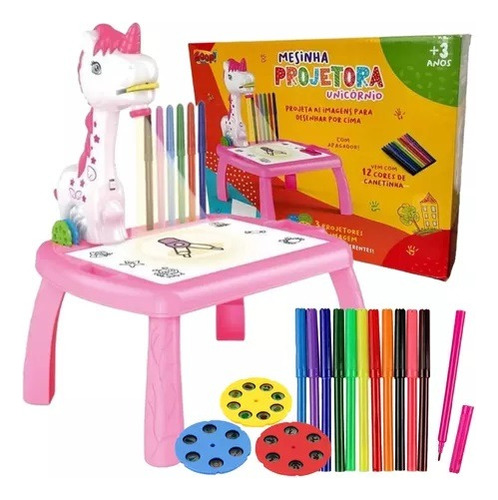 Mesa Projetora Unicornio Colorir Desenhar Infantil Criativa