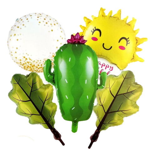 Bouquet Globos Cactus Hoja Sol Feliz Fiesta Mexicana