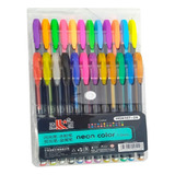 24 Plumas De Gel Colores Neon Pastel 1.0mm Glitter Metalico Color De La Tinta Multicolor Color Del Exterior Multicolor