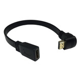 Lemeng 1ft Cable De Extensión Hdmi Plano Delgado De Alta Velocidad A Hembra A Ángulo De 90 Grados Hacia Arriba Un Cable 