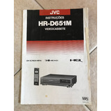 Manual De Instruções Jvc Videocasssete Hr-d651m T523