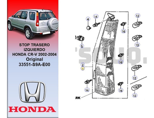 Stop Trasero Izquierdo Honda Cr-v 2002-2004 Foto 3