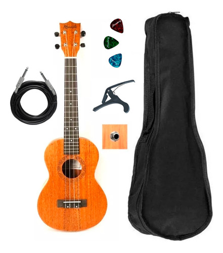 Ukulele Spanking Nu23 Namastê Elétrico Concert Kit Completo