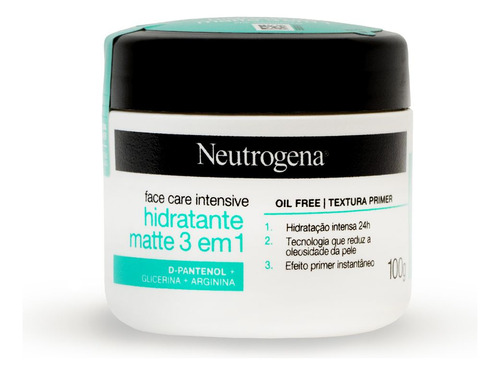 Hidratante Face Care Intensive 3 Em 1 Matte 100g Neutrogena 