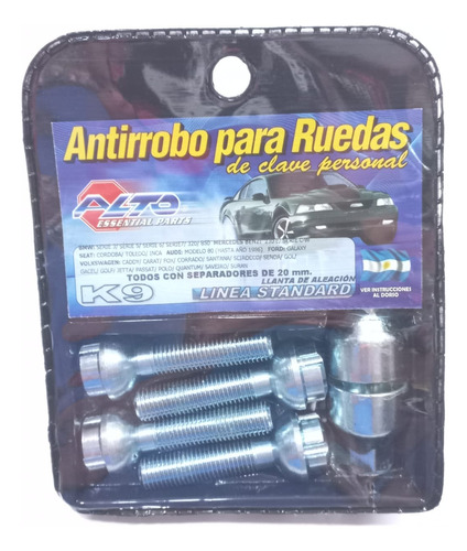 Bulón Antirrobo P/ Volkswagen Largo P/separador 20mm