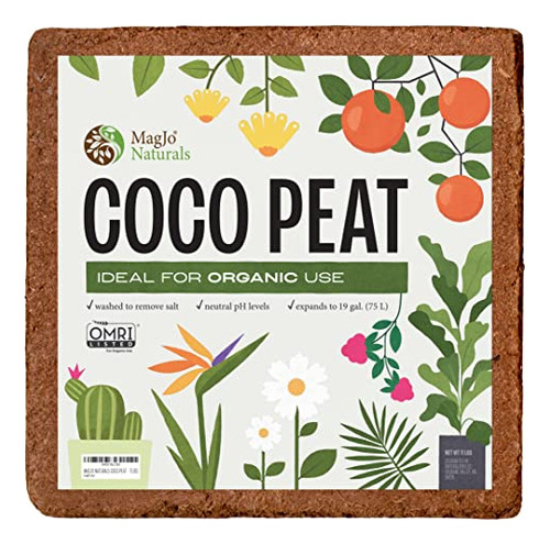 Coco Coir Natural 100% Puro (turba De Coco) Bloque De