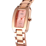 Reloj Mujer Skmei 1400 Acero Minimalista Elegante Clasico Color De La Malla Dorado/rosa