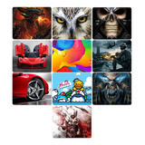 Kit 10 Mouse Pad Fundo Preto Sortido Atacado Revenda Exbom