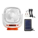 Ventilador Recargable Solar / Linterna / Radio / Bluetooh 