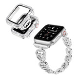 Correa Y Funda Diamante Para Apple Watch Series 9 8 7 6 Se
