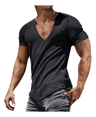 Camiseta En L Para Hombre, Casual, Manga Corta, Estampado Co