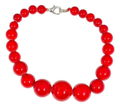 Pulsera Coral Rojo 100% Natural Cuentas 6-14mm 21 Cm. Largo