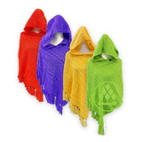 Lote De 6 Capas Ponchos Unisex Mexicanos Modelo Bicolor