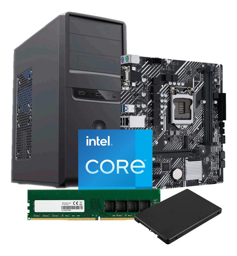 Pc Cpu Armada Intel I5 11500 H510 8gb Ssd 240 Gabinete