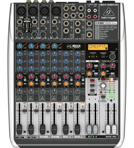 Mezcladora Behringer 12 Canales Qx1204usb 4 Xlr