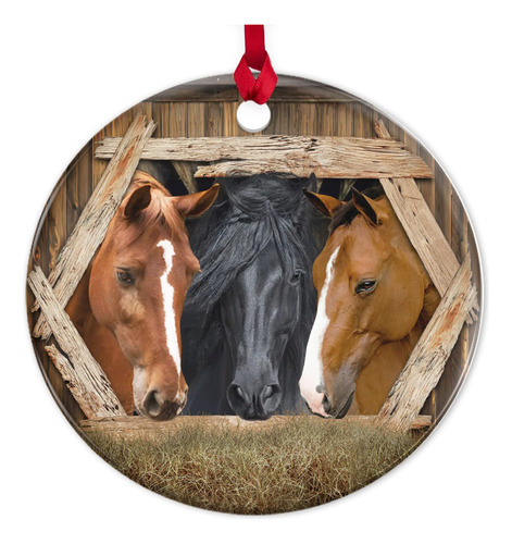 Adornos De Navidad De Granja, Decoracion De Caballo, Adornos