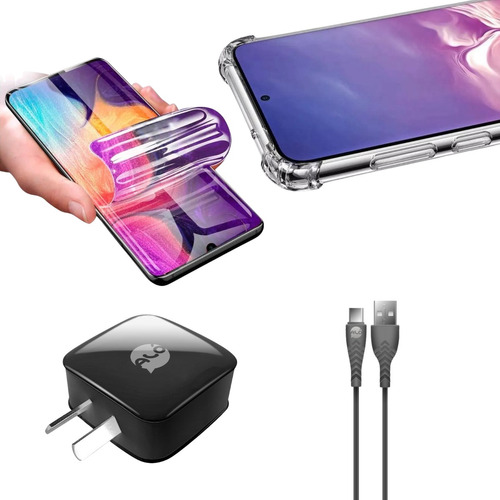 Combo Para Samsung Funda + Hidrogel + Cargador Usb A Tipo C