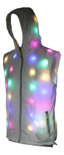 Blusão Cool Multicolor Com Capuz Iluminado Por Led