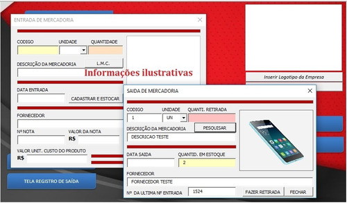 Planilha Em Excel Para Registro De Estoque! Feita Em Vba!