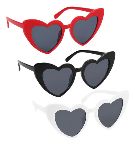 Gafas De Sol Corazón Accesorios Moda Niñas Lentes 3 Piezas