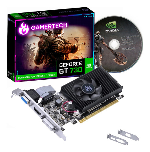 Placa De Vídeo Nvidia Gamertech Geforce Gt 730 128 Bits 4gb