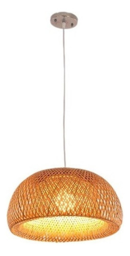 Lámpara De Araña Farol De Bambú Colgante Semicircular De