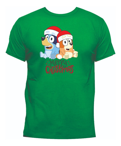 Camisetas Bluey Y Bingo Navidad Disney Junior Adultos Niños