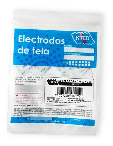 4 Electrodos Adhesivos Electrotera - Unidad a $3498