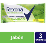 Jabón De Tocador Glicerina Active Rexona 3x125g Fragancia Bamboo