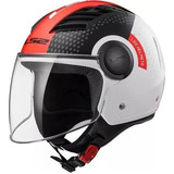 Casco Moto Abierto Ls2 562 Airflow Condor Blanco Negro Rojo 