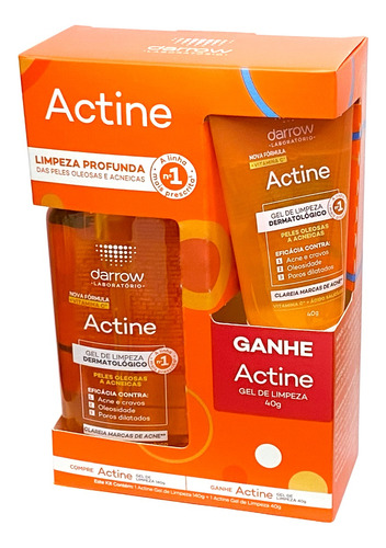 Kit Actine Sabonete Gel De Limpeza Profunda 140g + 40g