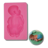 Molde Silicona Bebe Durmiendo Abajo - Rosa- Transp