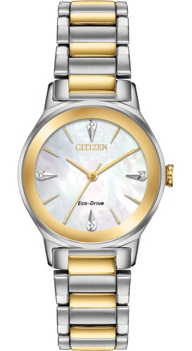 Reloj Citizen Dama Eco Drive Em0734-56d - Color Del Bisel Plata Y Oro