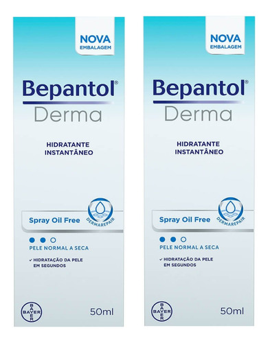 Kit 2 Bepantol Derma Spray Hidratante Com 50ml - Bayer